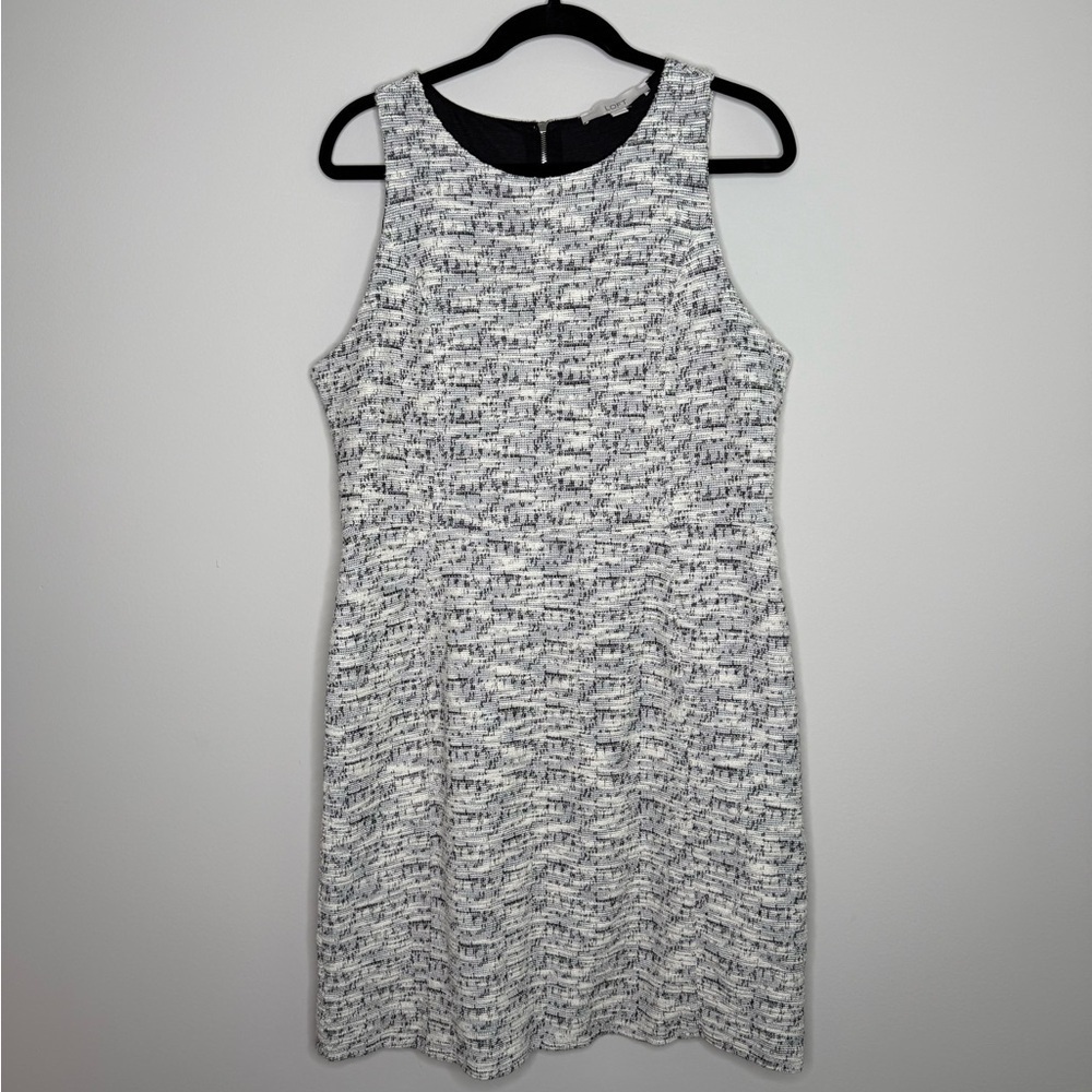 Elegant Black and White tweed Women's Dress